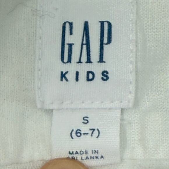 Gap Kids Linen Blend White Button Down Shirt Size 6‑7 Small 100% Cotton Preowned - Picture 3 of 4